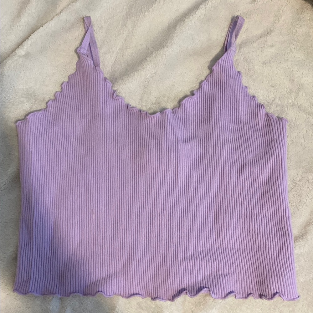 Forever 21 Purple Scallop-Edge Camisole